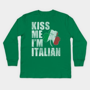 Kiss Me I'm Italian Kids Long Sleeve T-Shirt